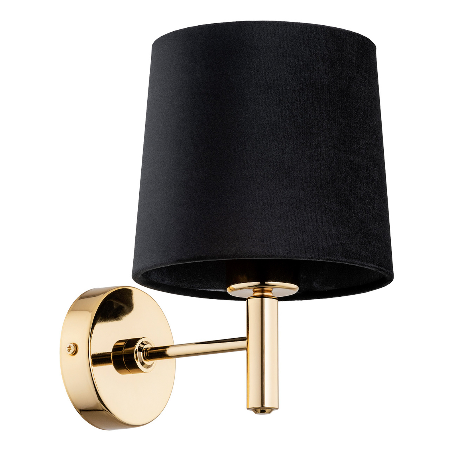 Wandlamp Polo, zwart/messing donker