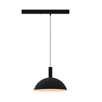 LED-pendel med skinne LORA II, sort, Ø 24 cm, 40° CCT, 3-faset