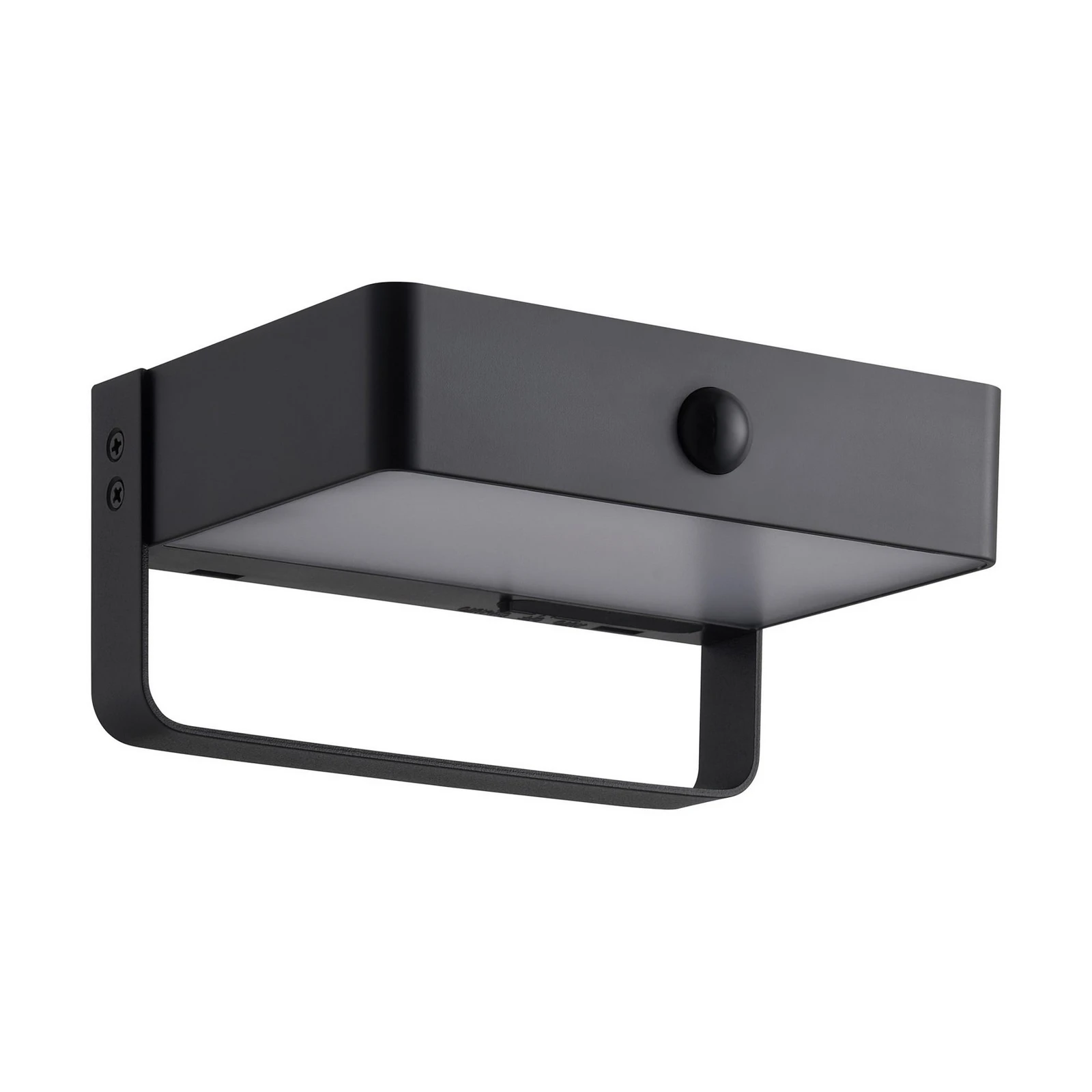 Solar-LED-Außenwandleuchte Saulio, schwarz, Aluminium, IP44