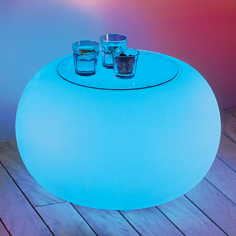 BUBBLE Outdoor LED Tisch RGB LED, Glasplatte