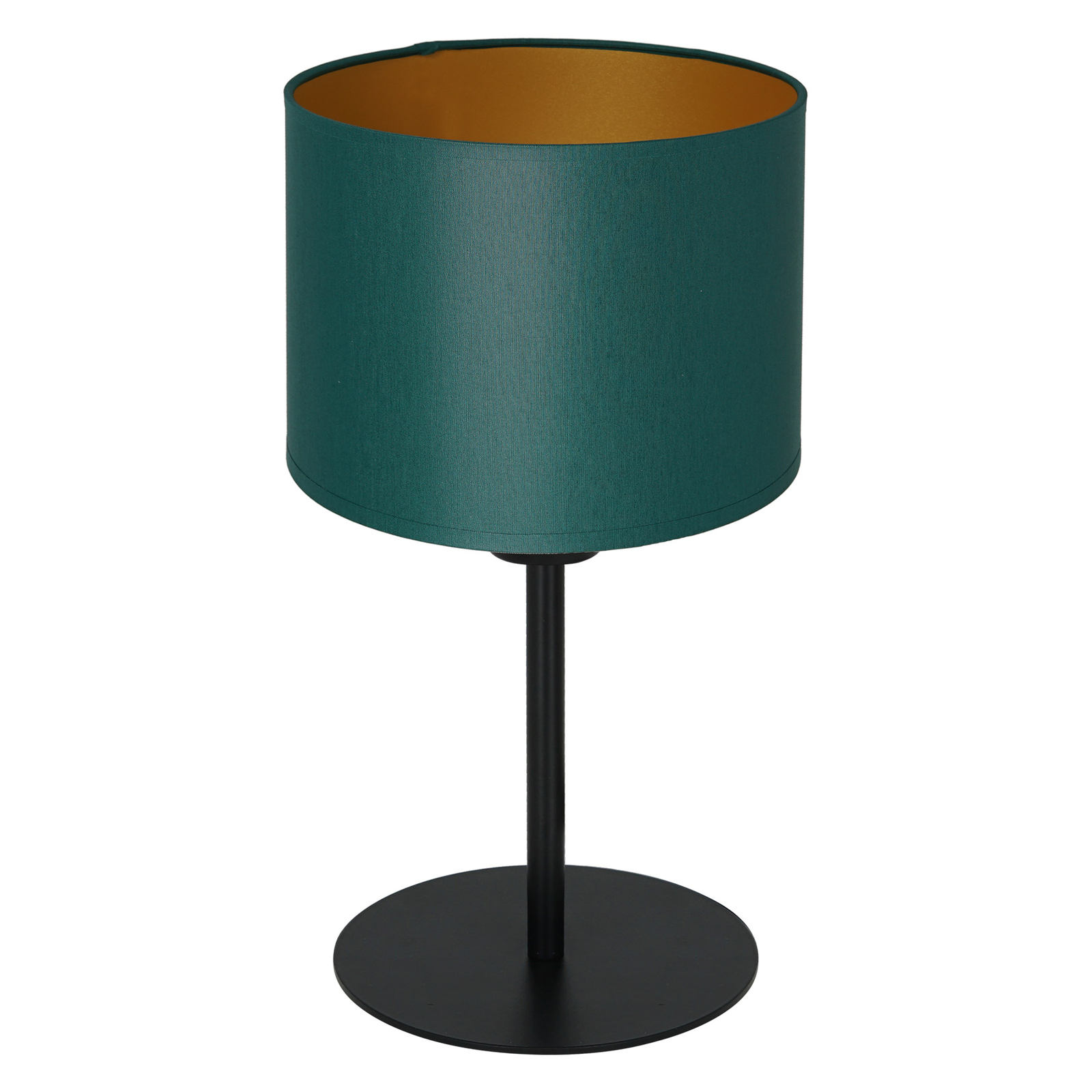 Lámpara mesa Soho, cilíndrica alto 34cm verde/oro