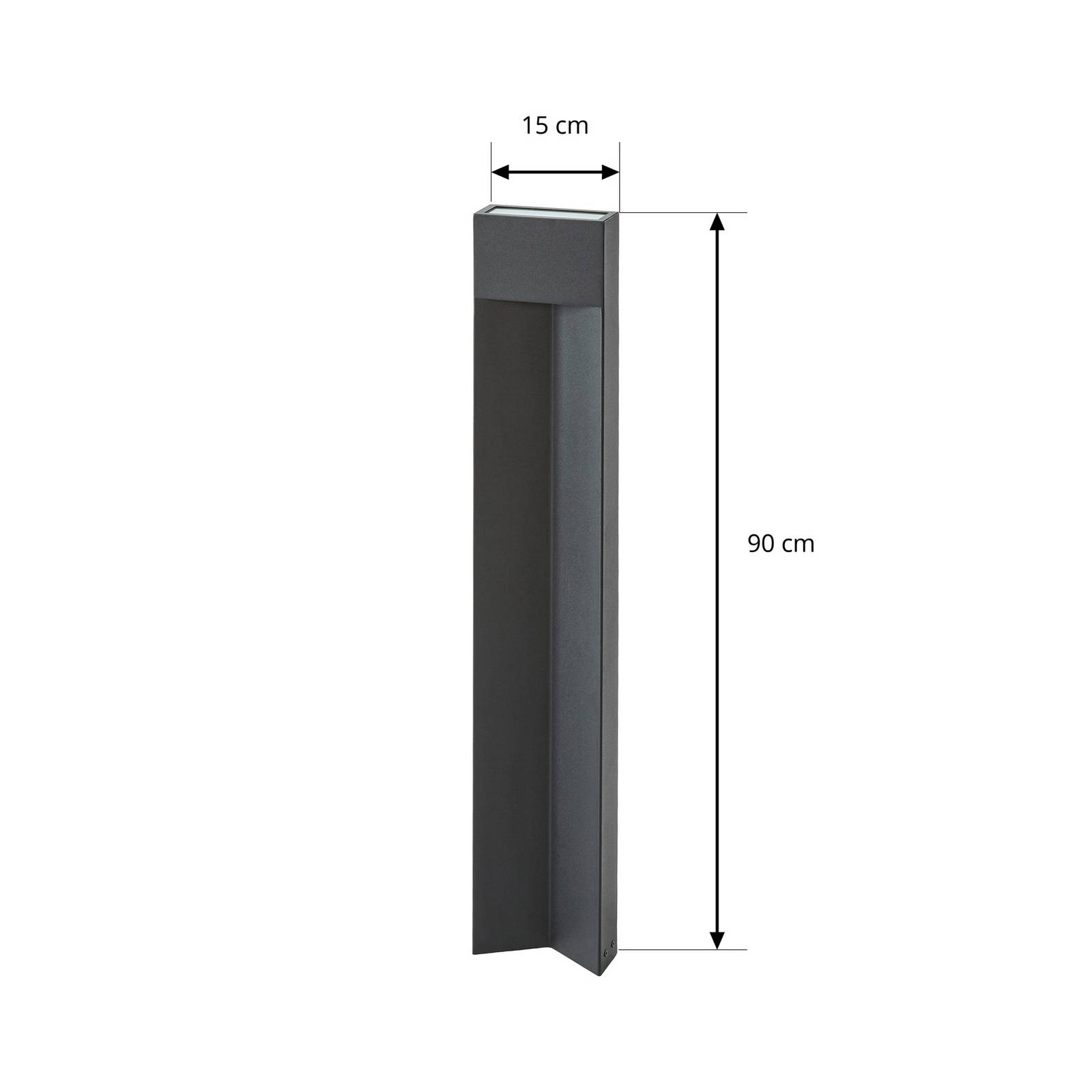 Słupek oświetleniowy LED Lucande Kaholo, czarna matowa, 90 cm, IP44