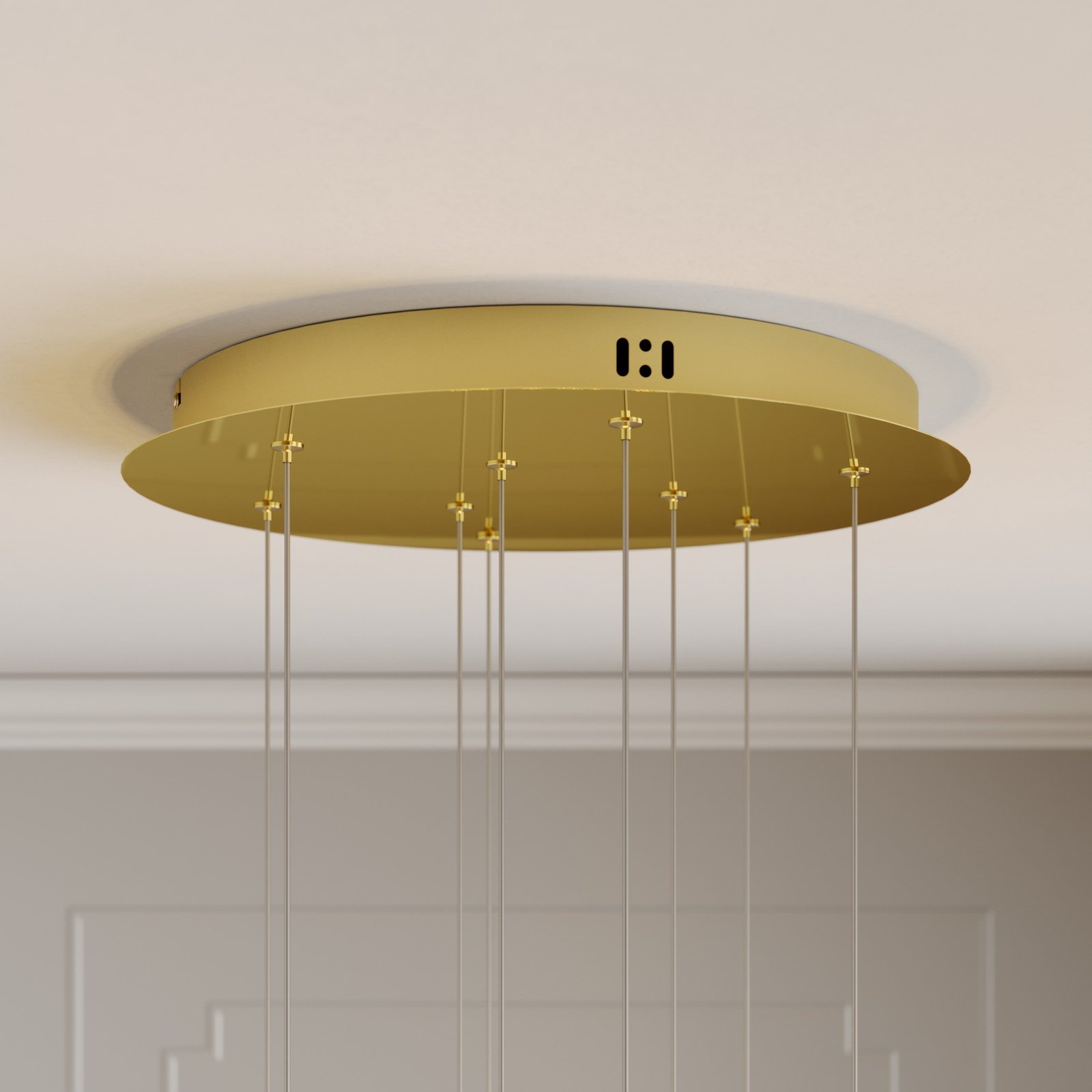 Lucande Hayley suspension LED, à 9 lampes, dorée