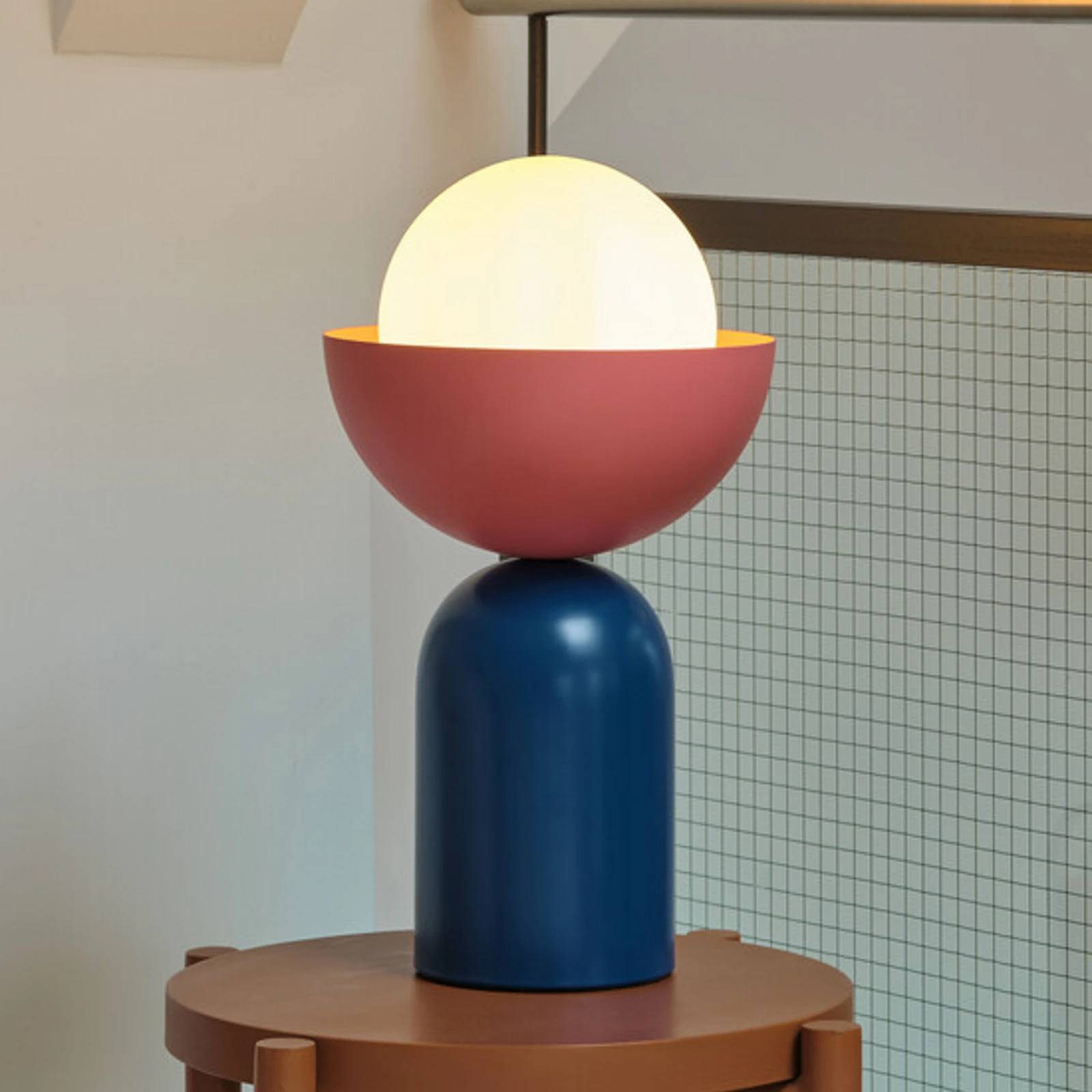 Brilliant Ilysa Tischleuchte – 42 Cm Hoch, Blau/weiß, Aus Keramik/Metall/Textil | Für E14 Leuchtmittel Bis 40 W, Mit Kabel-Schalter