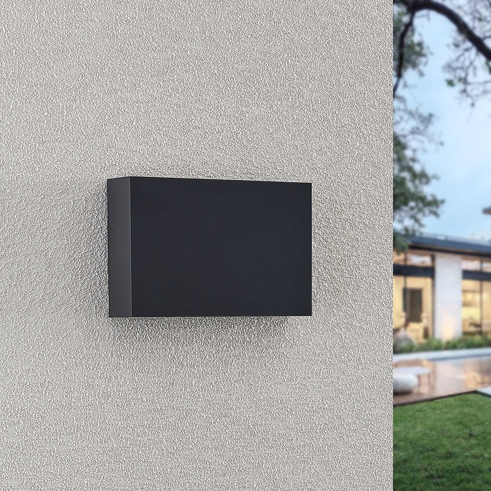 Lindby LED outdoor wall light Jarte, 20cm, up/down, grey, IP65