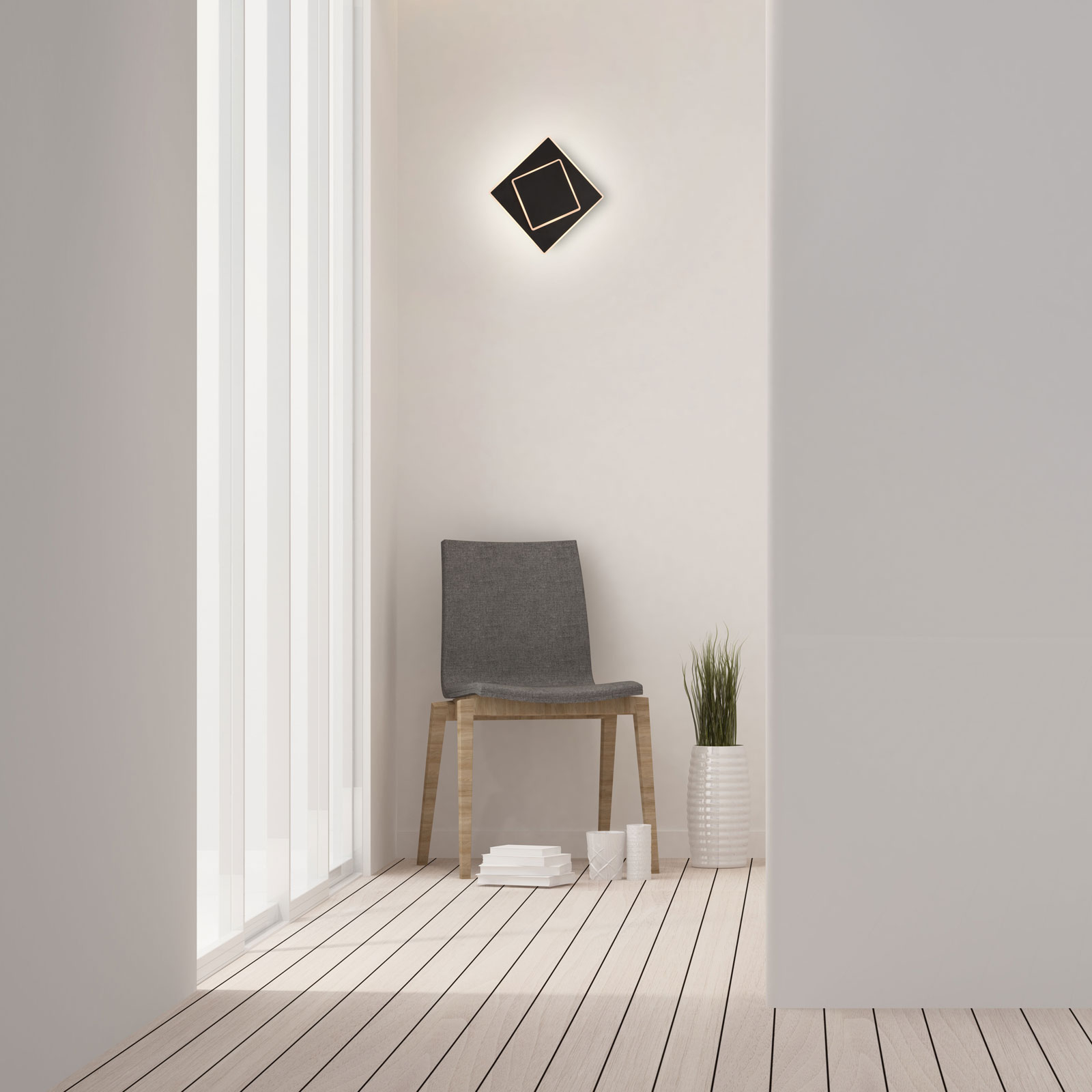 LED wandlamp Dakla, met 3D-effect