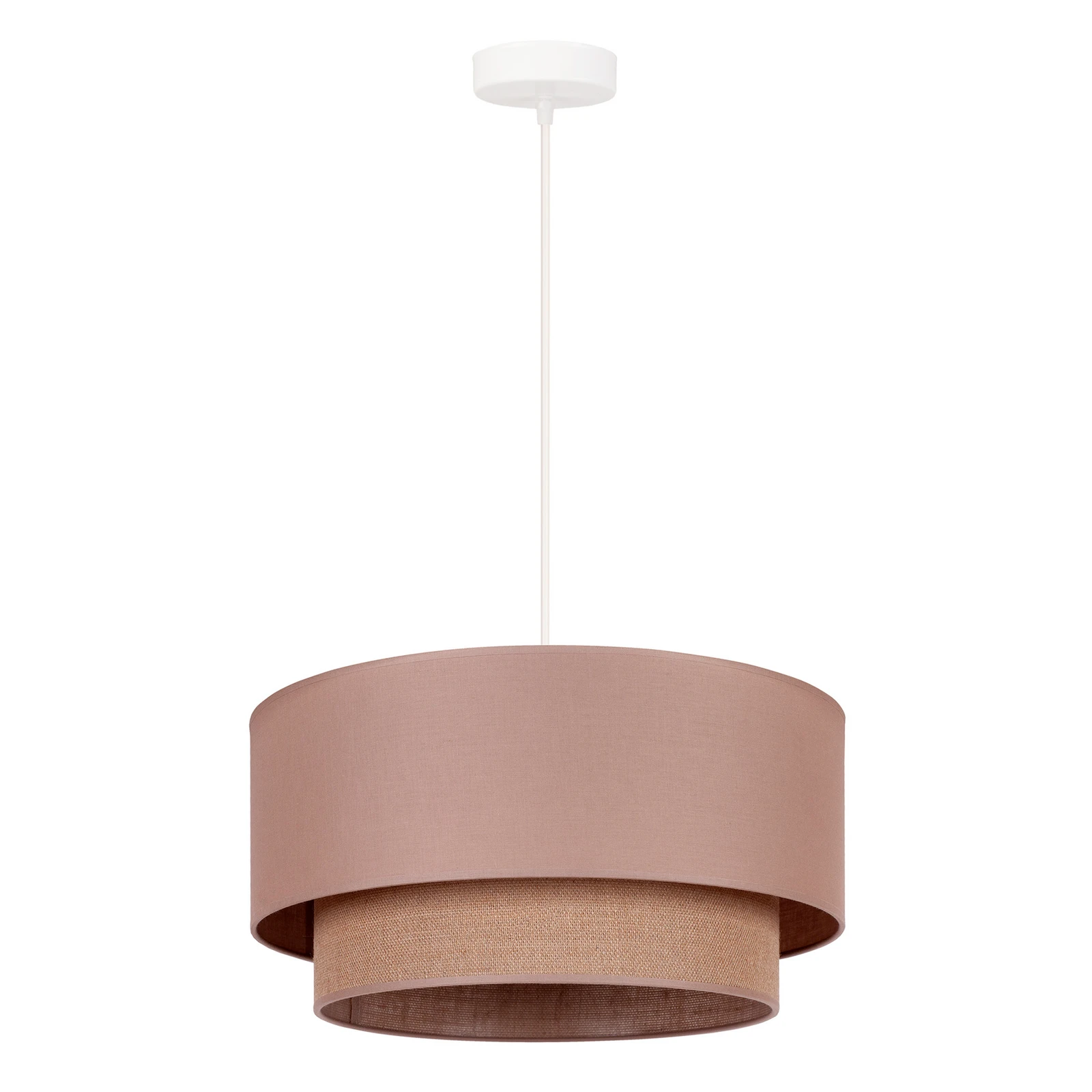 Boho pendant light, cappuccino/brown, Ø 45 cm, fabric