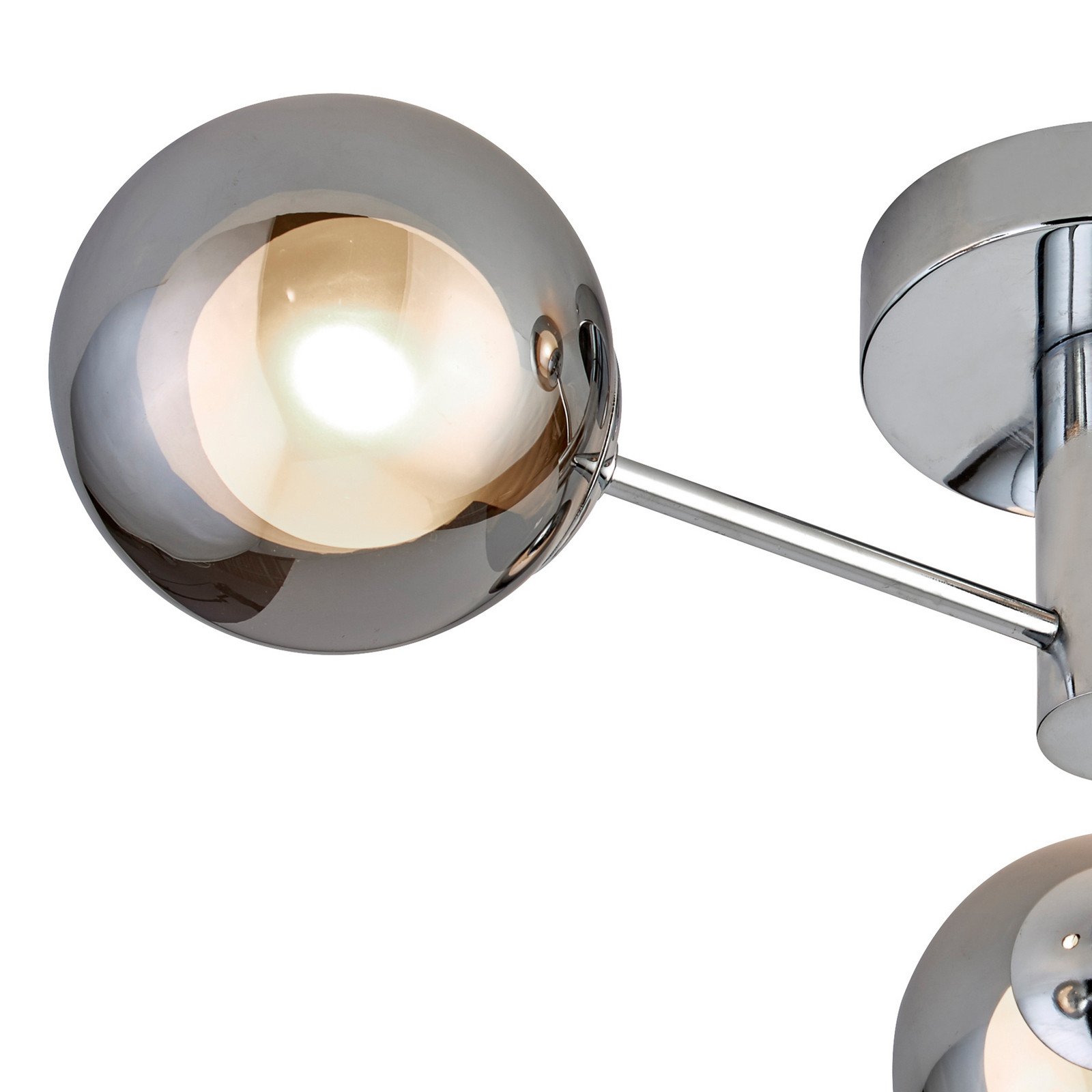 Searchlight Plafonieră Oscar crom/color fum sticlă 3 becuri G9 - Camera de zi / sufragerie - modern - gri fum crom