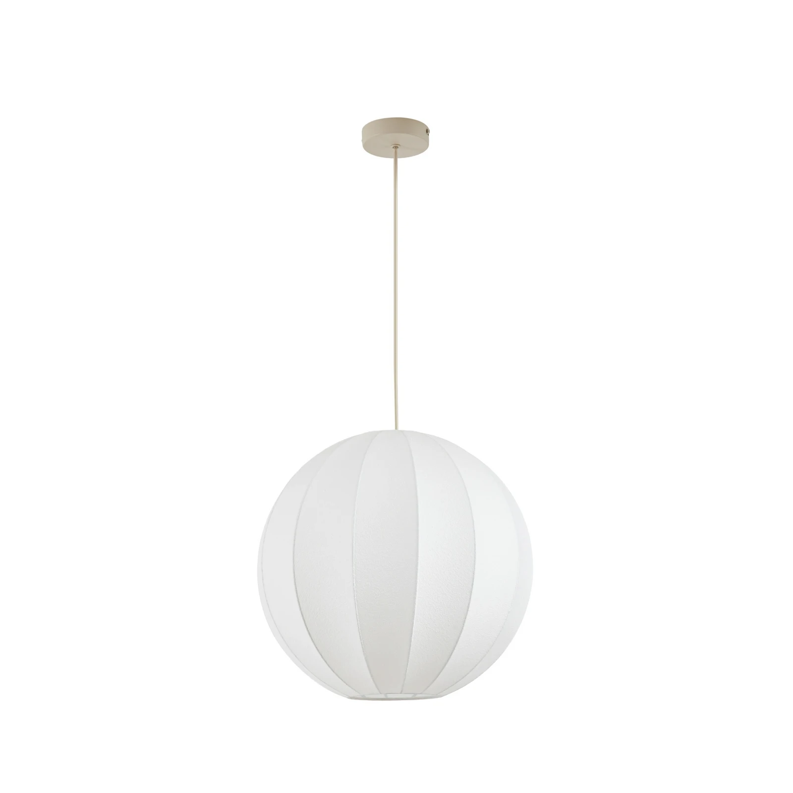 Lampă suspendată Nola Elovie, Ø 40 cm, 1 bec, culoare naturală, material textil