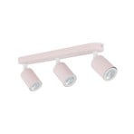 Spot pour plafond Livia, rose, 52 cm, à 3 lampes, métal, GU10