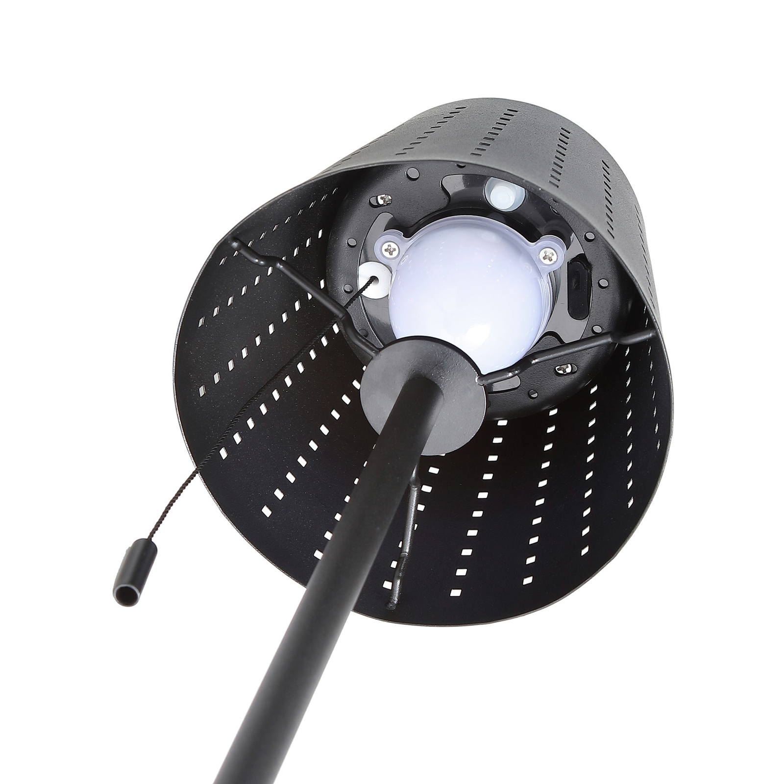 Lindby lampe sur pied LED solaire Hilario, noir, fer, batterie rechargeable