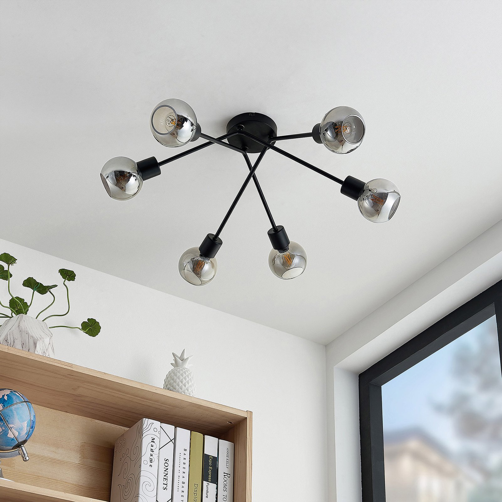Lioma 6 Plafondlamp Black - Lindby