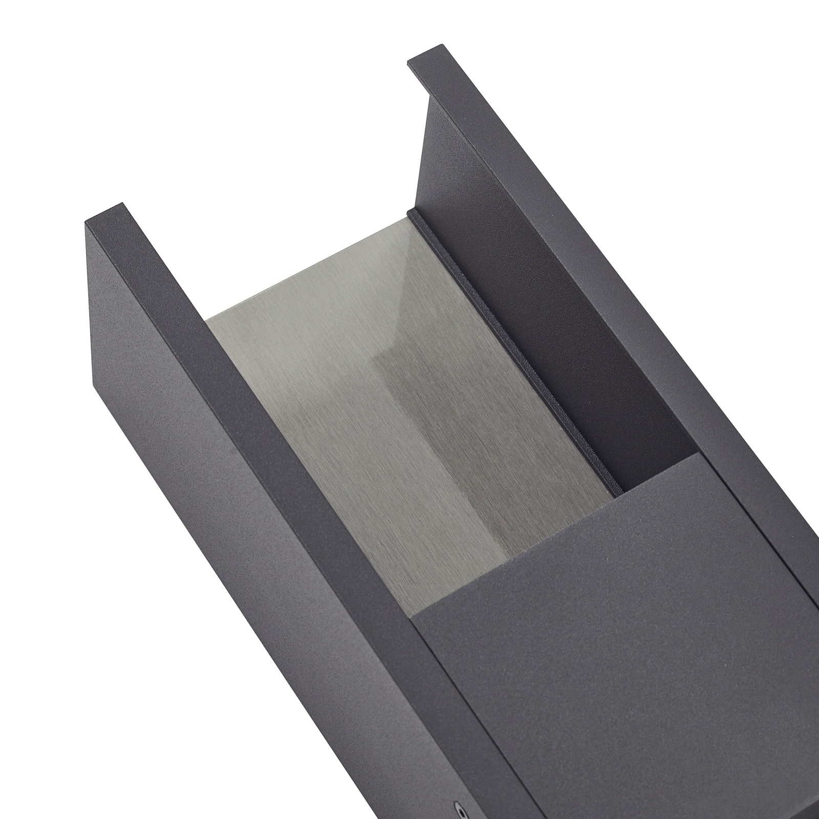 Lucande LED outdoor wall light Lavrin, black/grey, aluminium