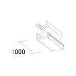 Ivela cover SQUARE 48 V rail, black, length 100 cm