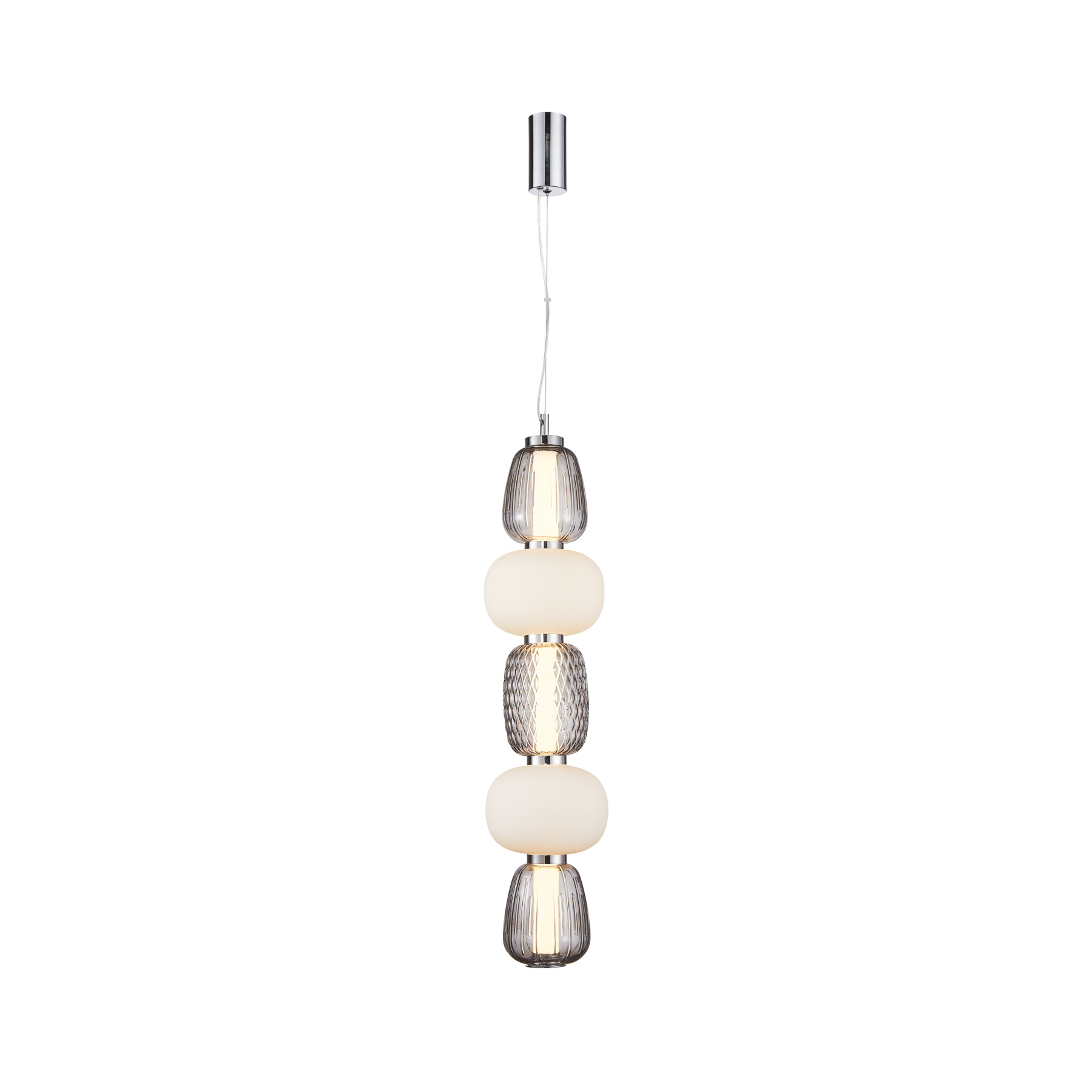 Pearl 5 hanglamp grijs/opaal/chroom - LOOM DESIGN