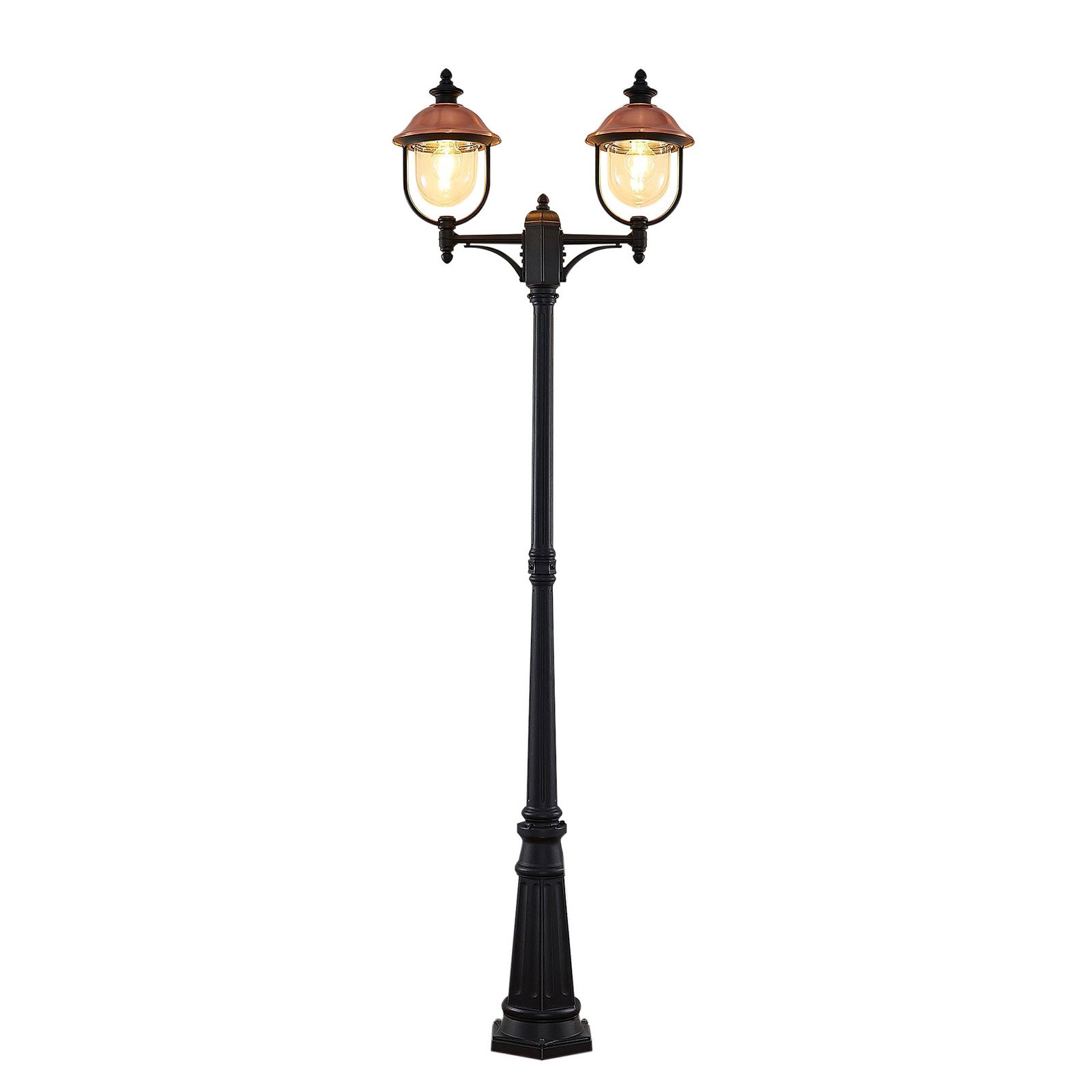Clint 2 Lampadaire de Parc Black/Copper - Lindby