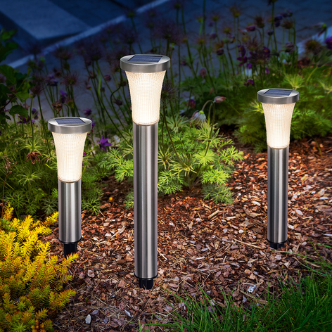 LED-Solar-Erdspießleuchte Padua im 3er Set