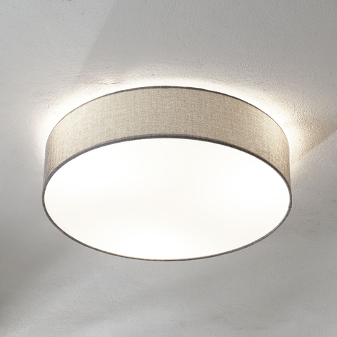Grå taklampe Pasteri med skjerm i lin