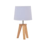 Lampada da tavolo per yoga, bianco/legno chiaro, altezza 34 cm - COREP SAS