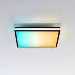 LED griestu lampa Mario, CTT, RGB, 45x45cm, melna