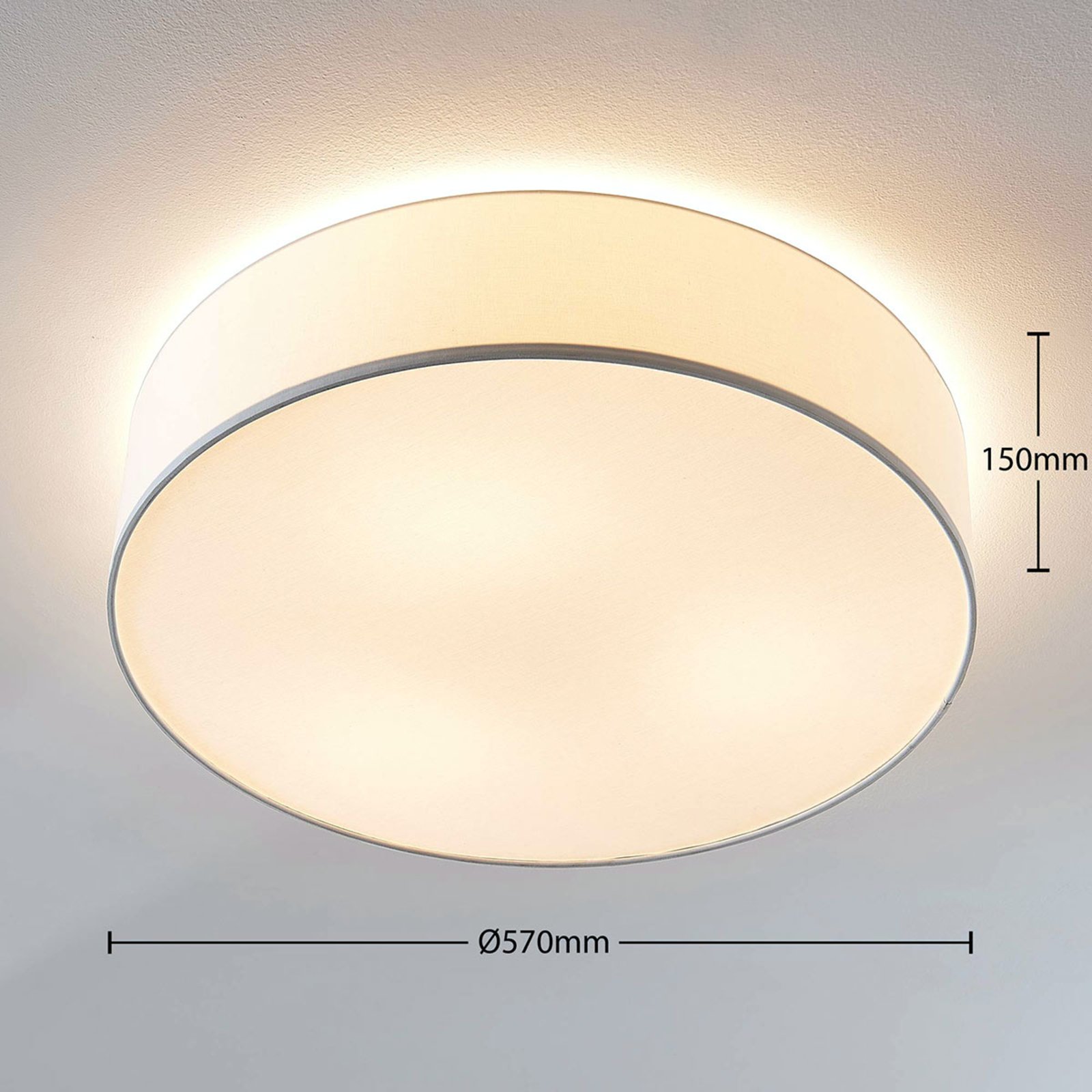 Gordana Ceiling Lamp Ø57 White - Lindby