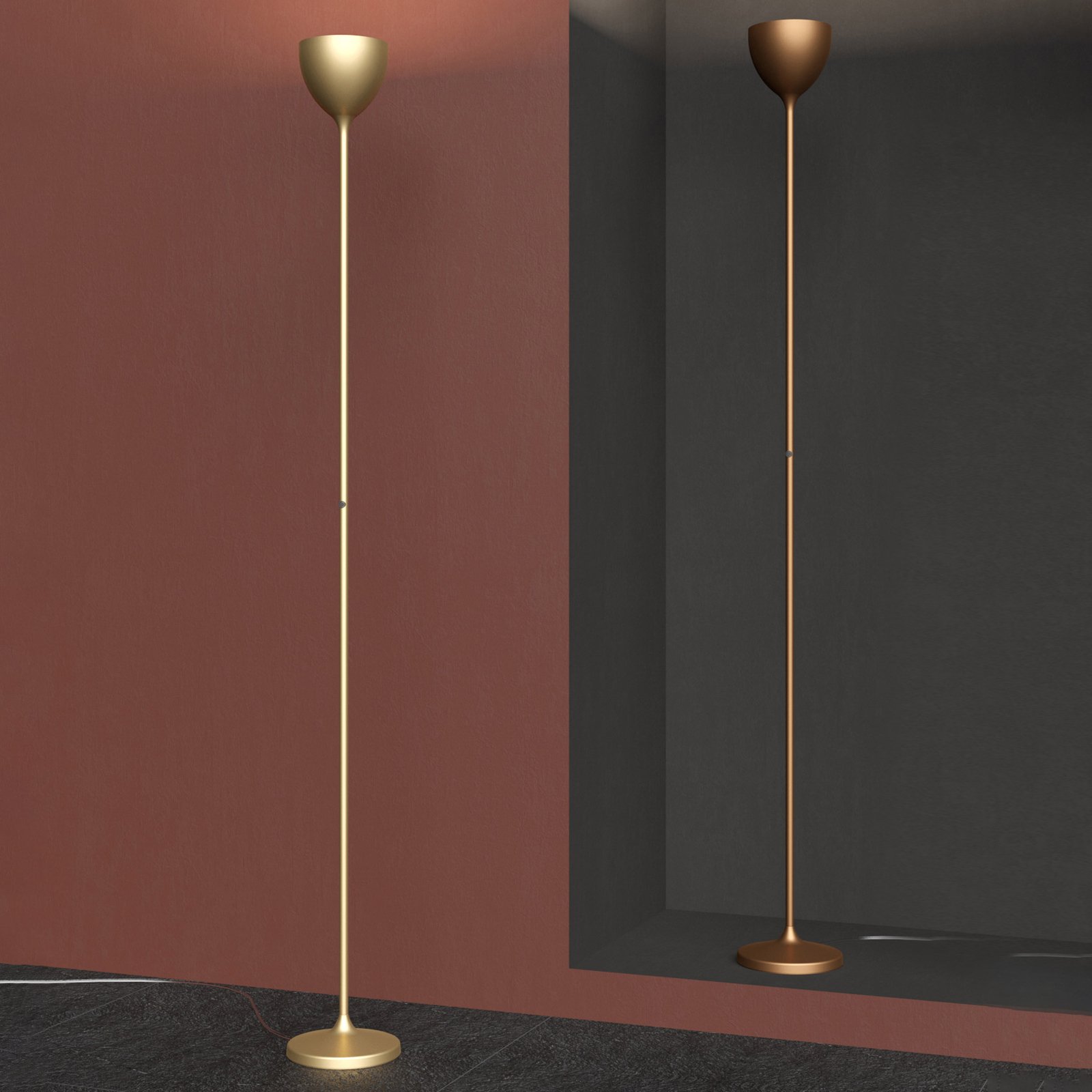 Rotaliana Drink LED floor lamp, luxury gold