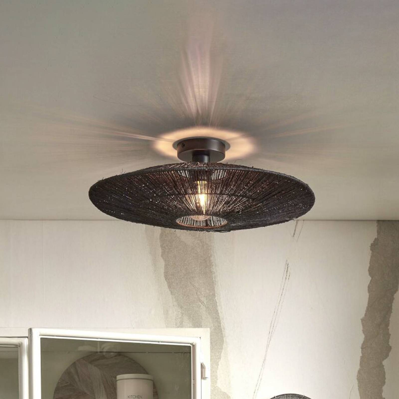 Photos - Chandelier / Lamp Good&Mojo GOOD & MOJO Iguazu ceiling lamp, black, Ø 55 cm 