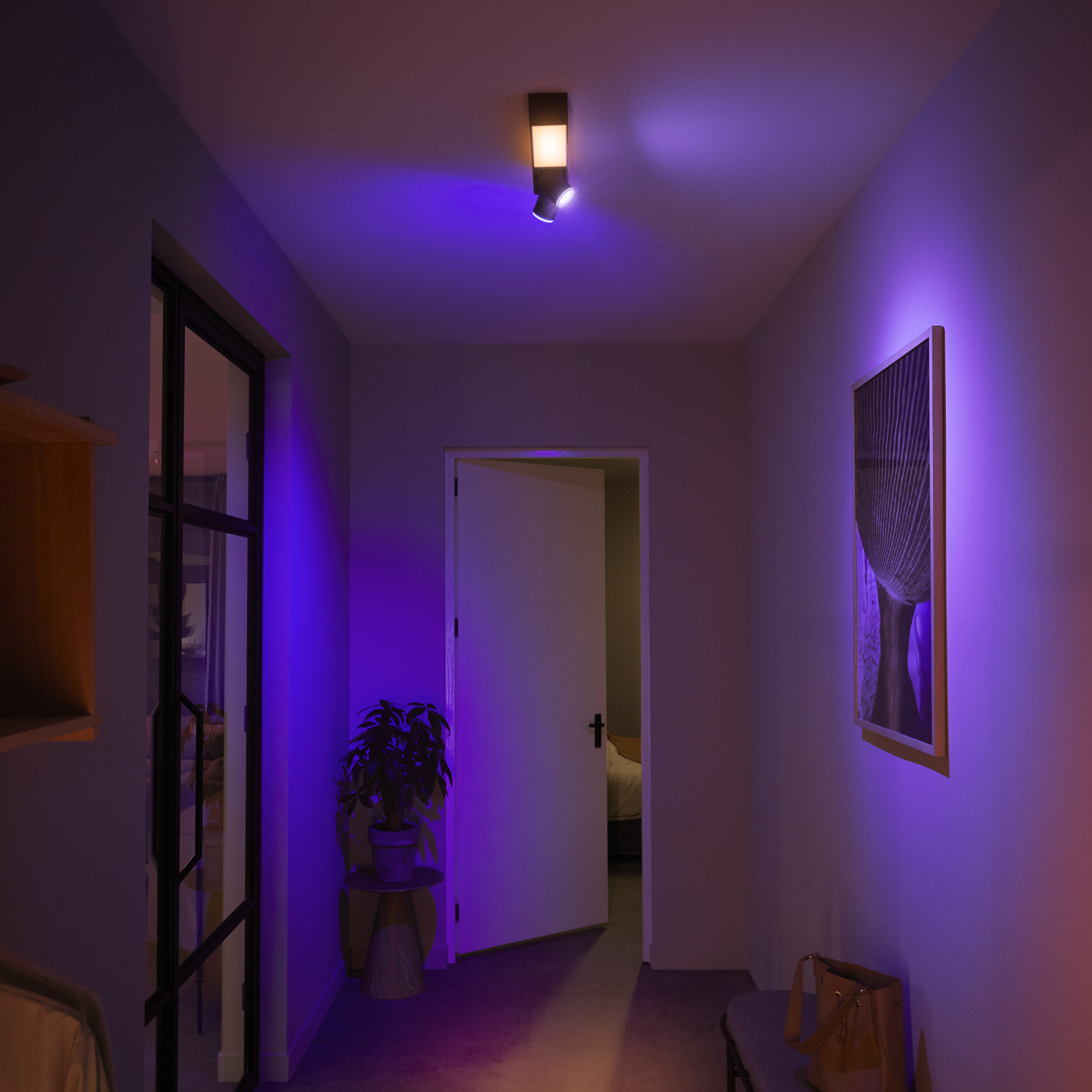 Philips Hue LED-kattospotti Centris musta 2-valo RGB CCT (RGB)