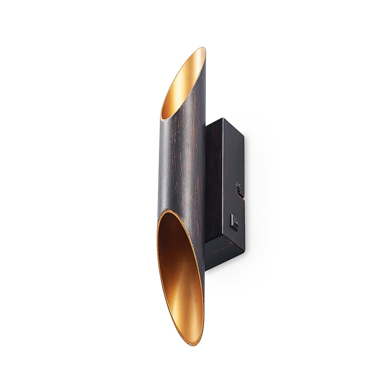 Lindby Solvina LED wall light, brown and gold