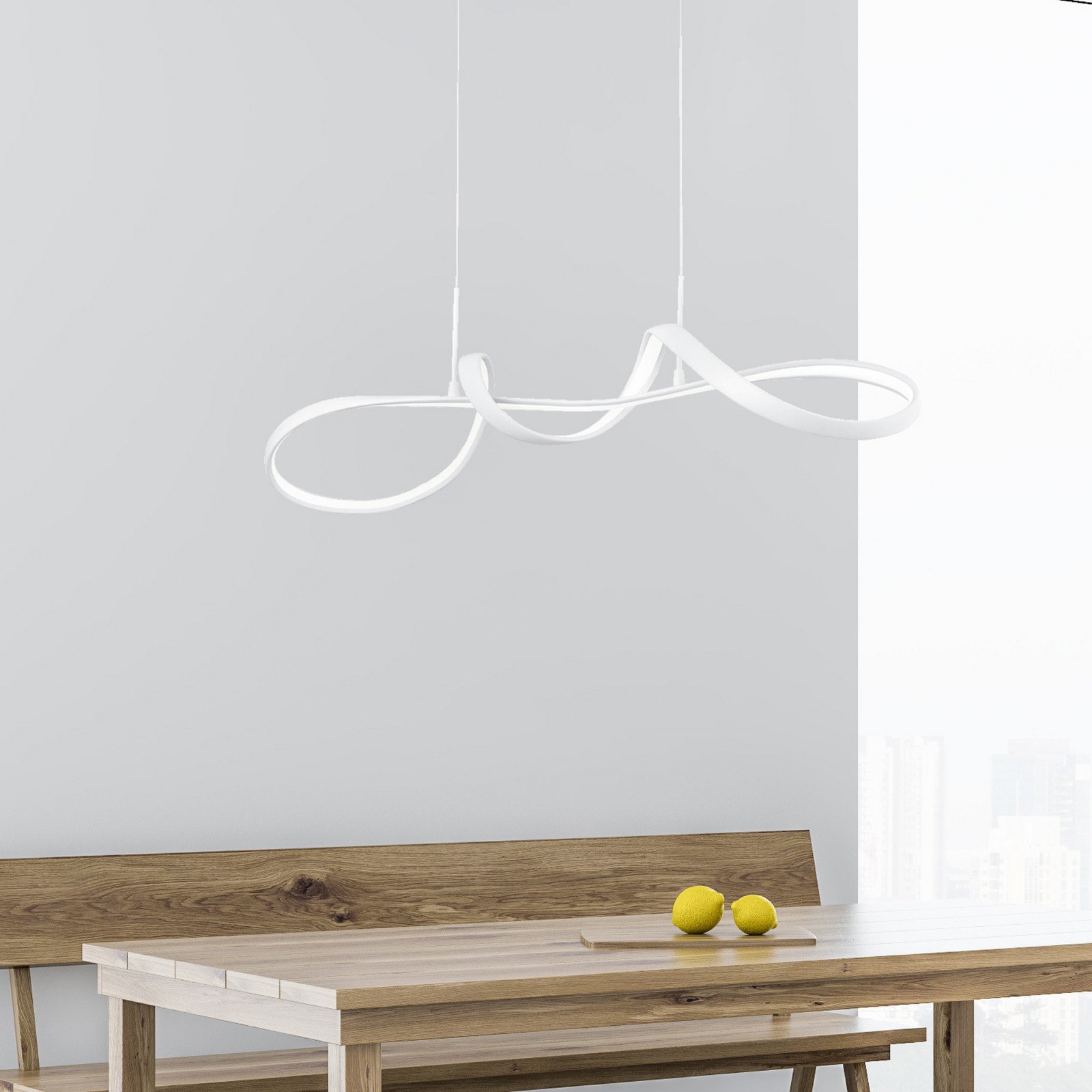 Lampă suspendată LED Perugia cu Switch-dimmer alb
