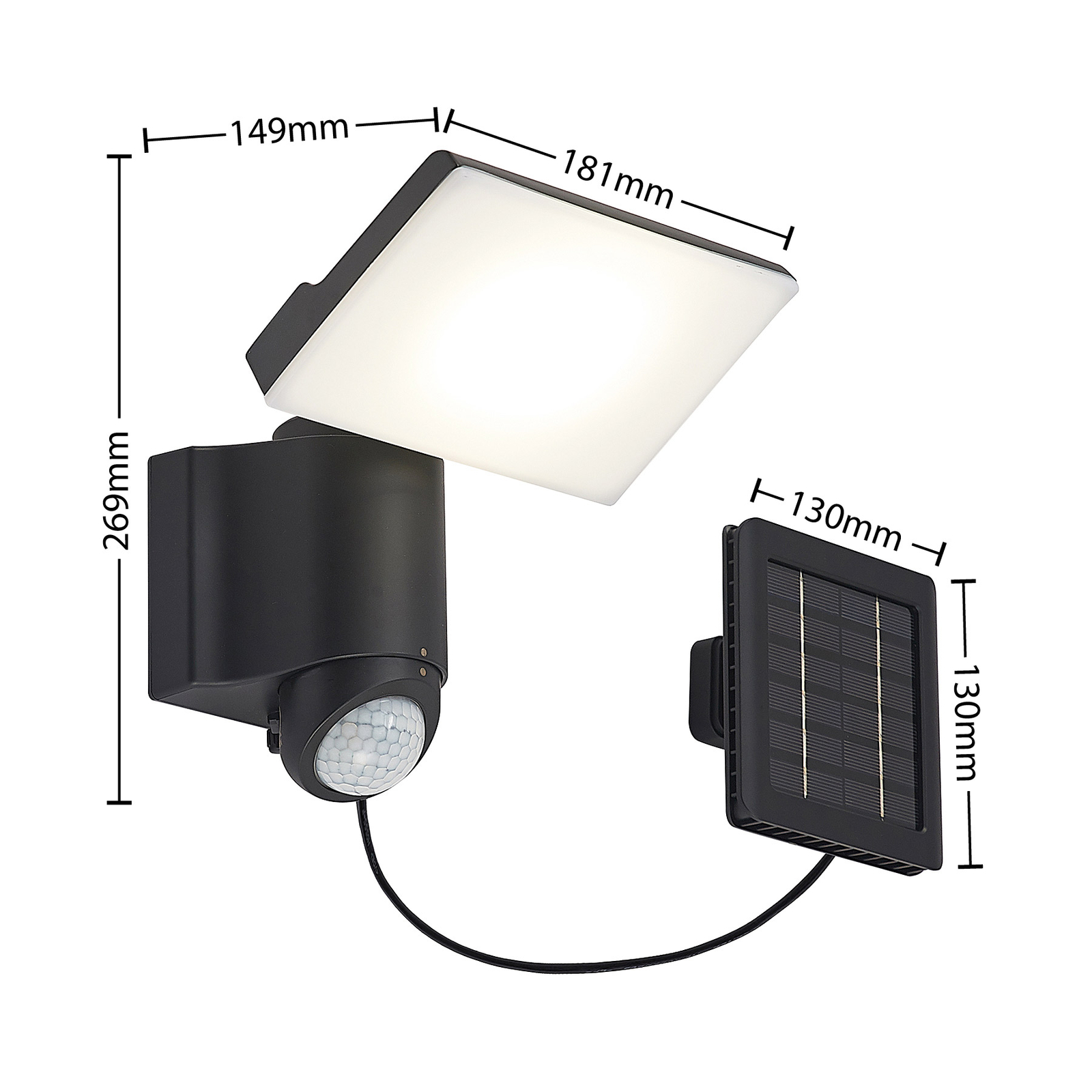 Prios Istini LED vanjski zidni reflektor, senzor, solar