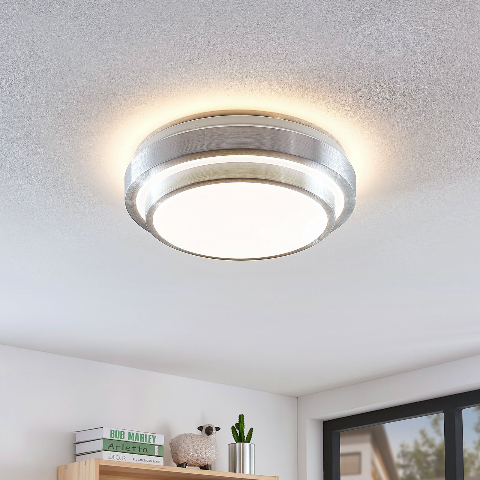 Lindby Naima LED plafondlamp, rond, 34 cm