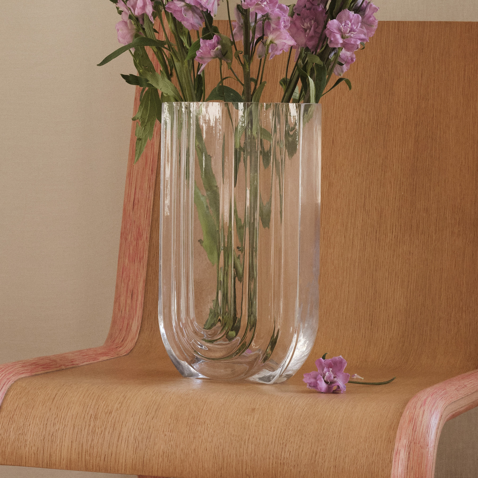 Jarrón Vima, transparente, 29 cm de altura, cristal - GEJST