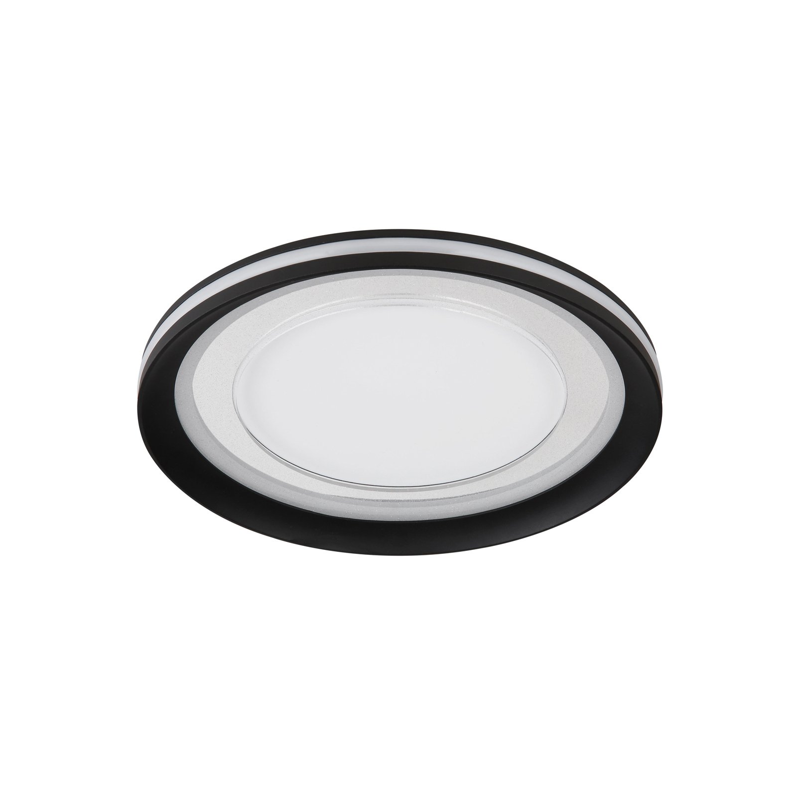 Clarino LED-taklampa, Ø 36 cm, svart/vit, akryl