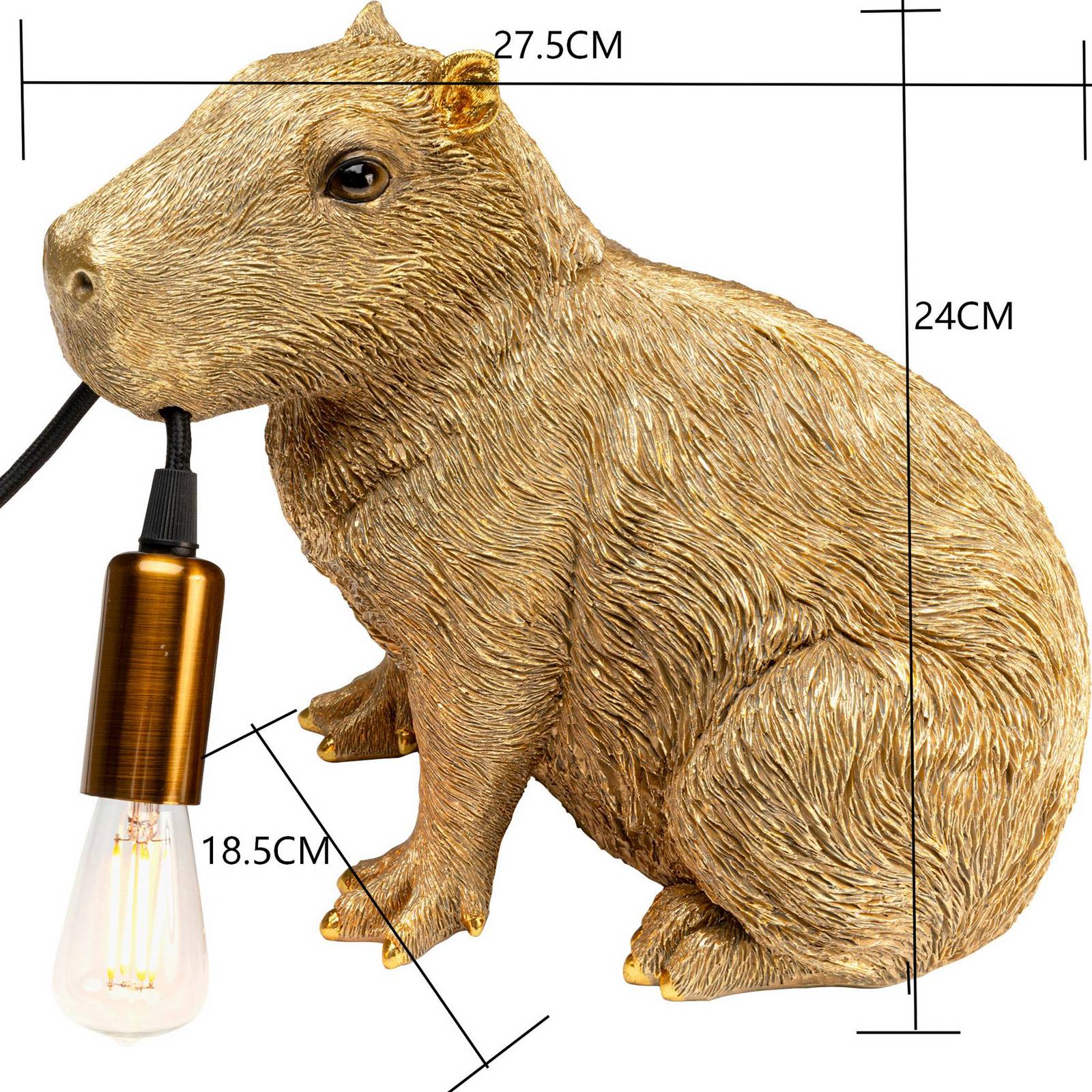 Lampa stołowa KARE „Animal Capybara”, złota, tworzywo sztuczne, E14