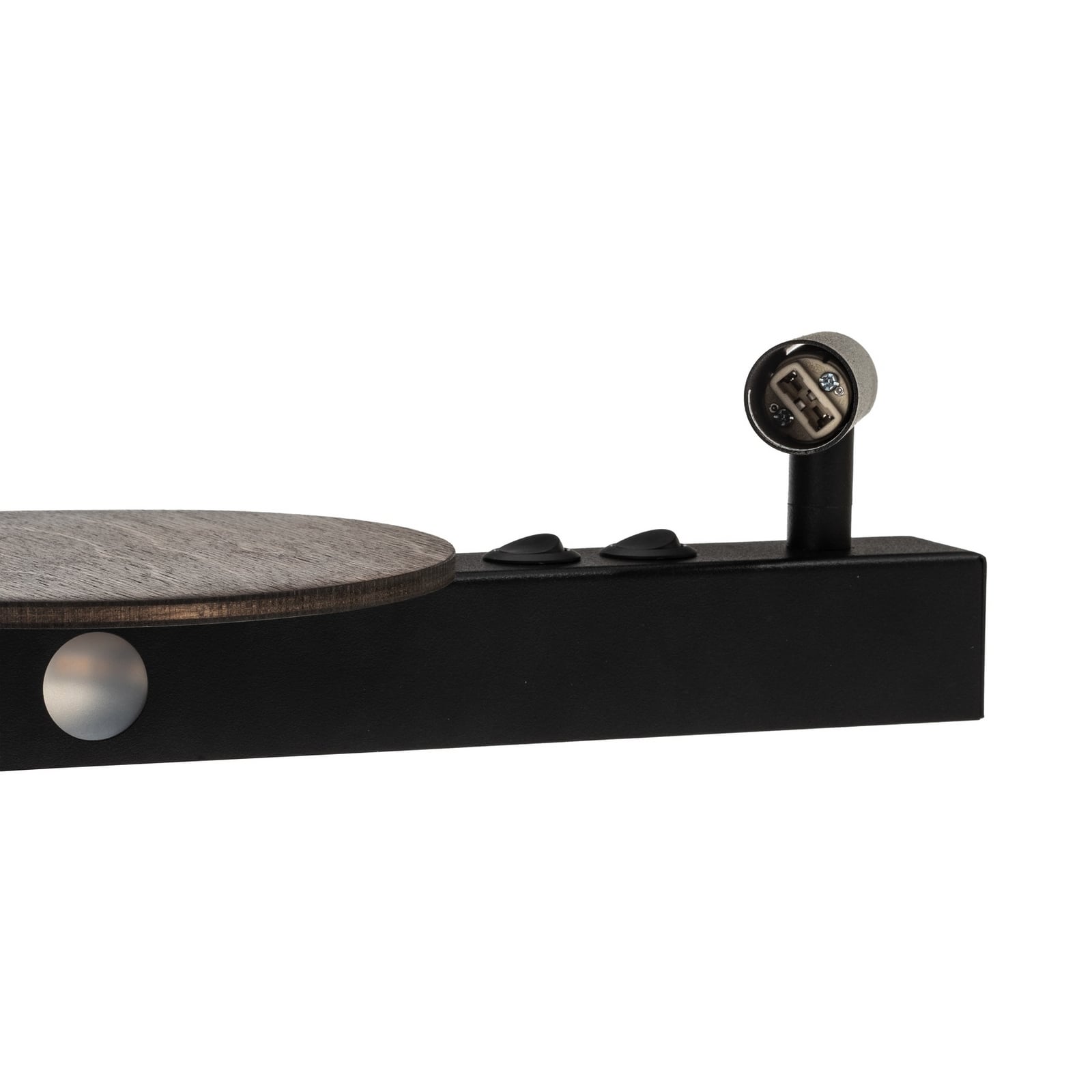 Wandleuchte Hotel Mood, schwarz/braun, Metall, Holz, G9