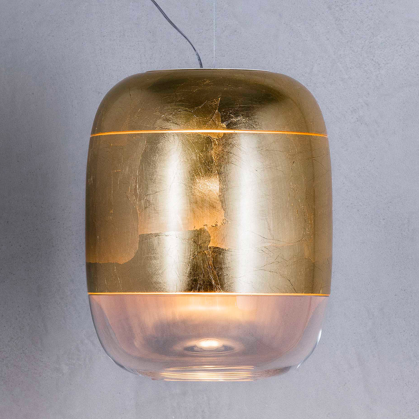 Prandina Gong S3 Hängeleuchte mit Glasschirm