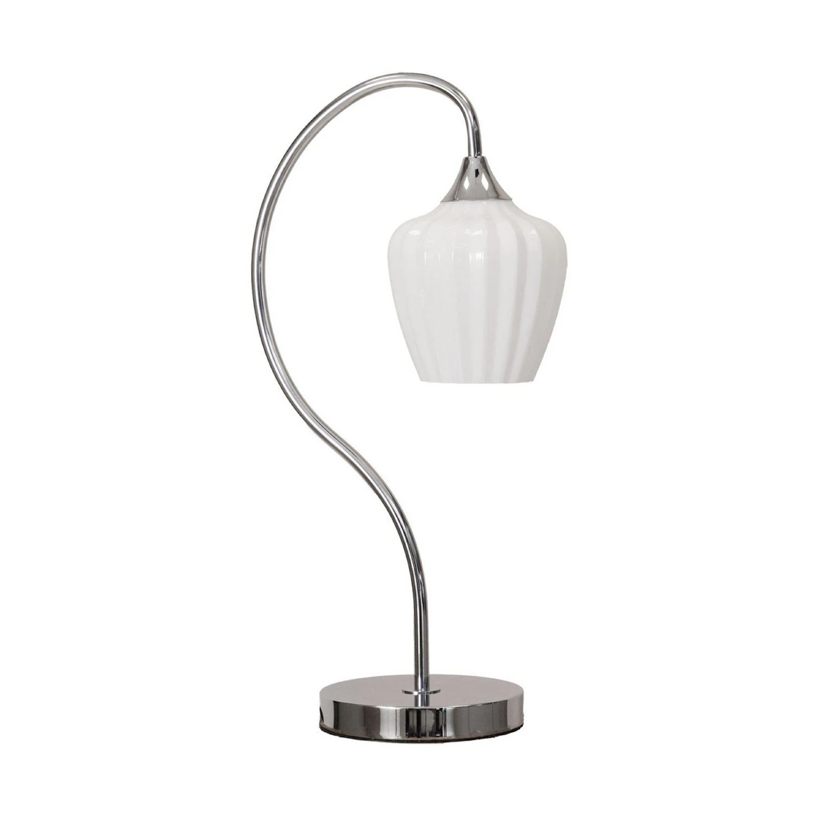 Lampa stołowa Amalfi, biała/chromowana, wysokość 51 cm, szkło, E14