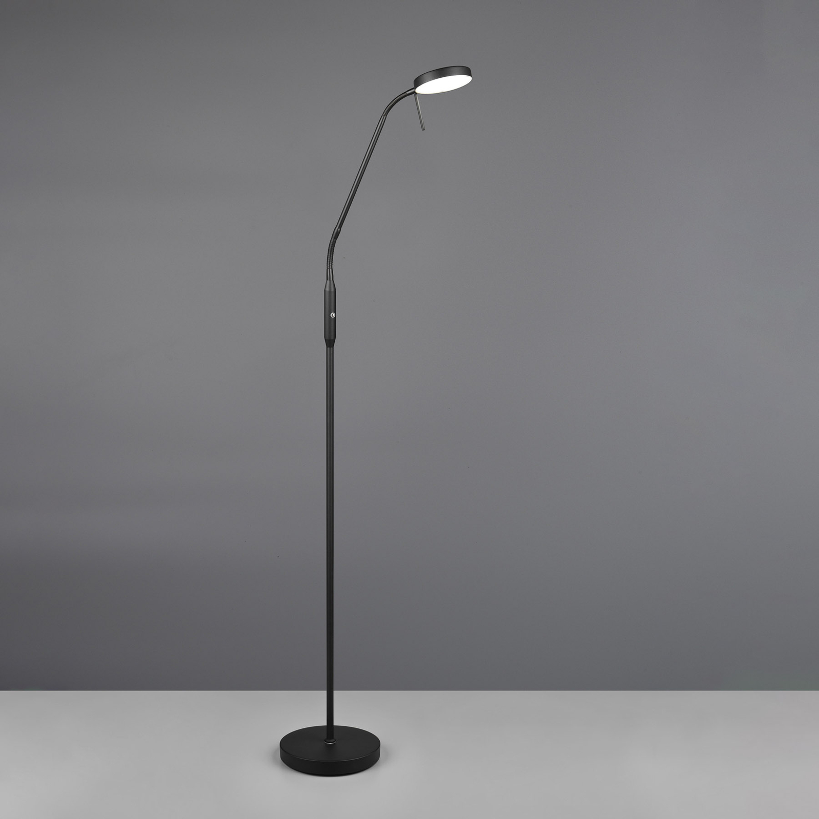 Oppladbar LED-gulvlampe Moreno, matt svart, CCT, dimbar