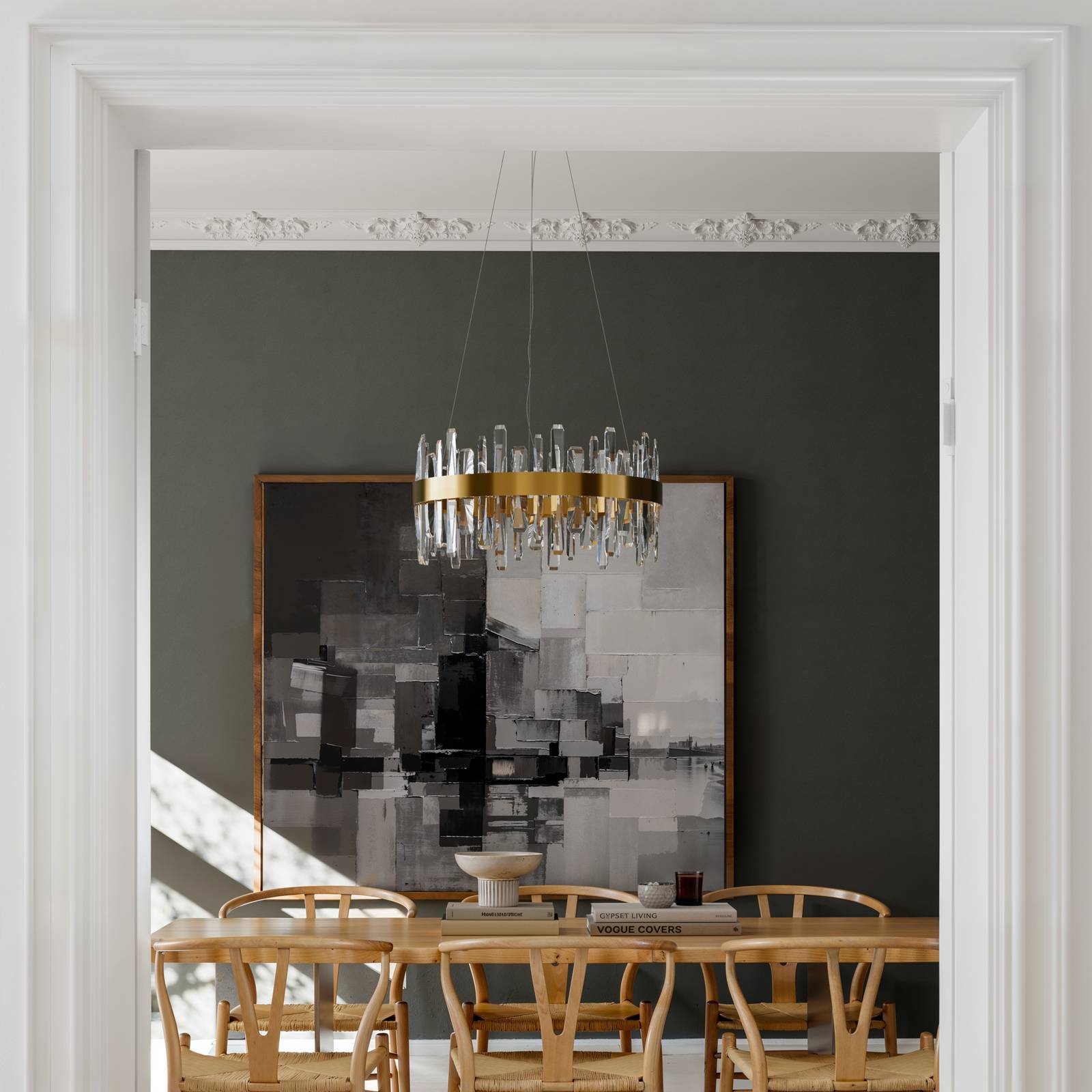 By Rydens LED-Pendellampe Triumph, Ø 60 cm, messing, klar günstig online kaufen