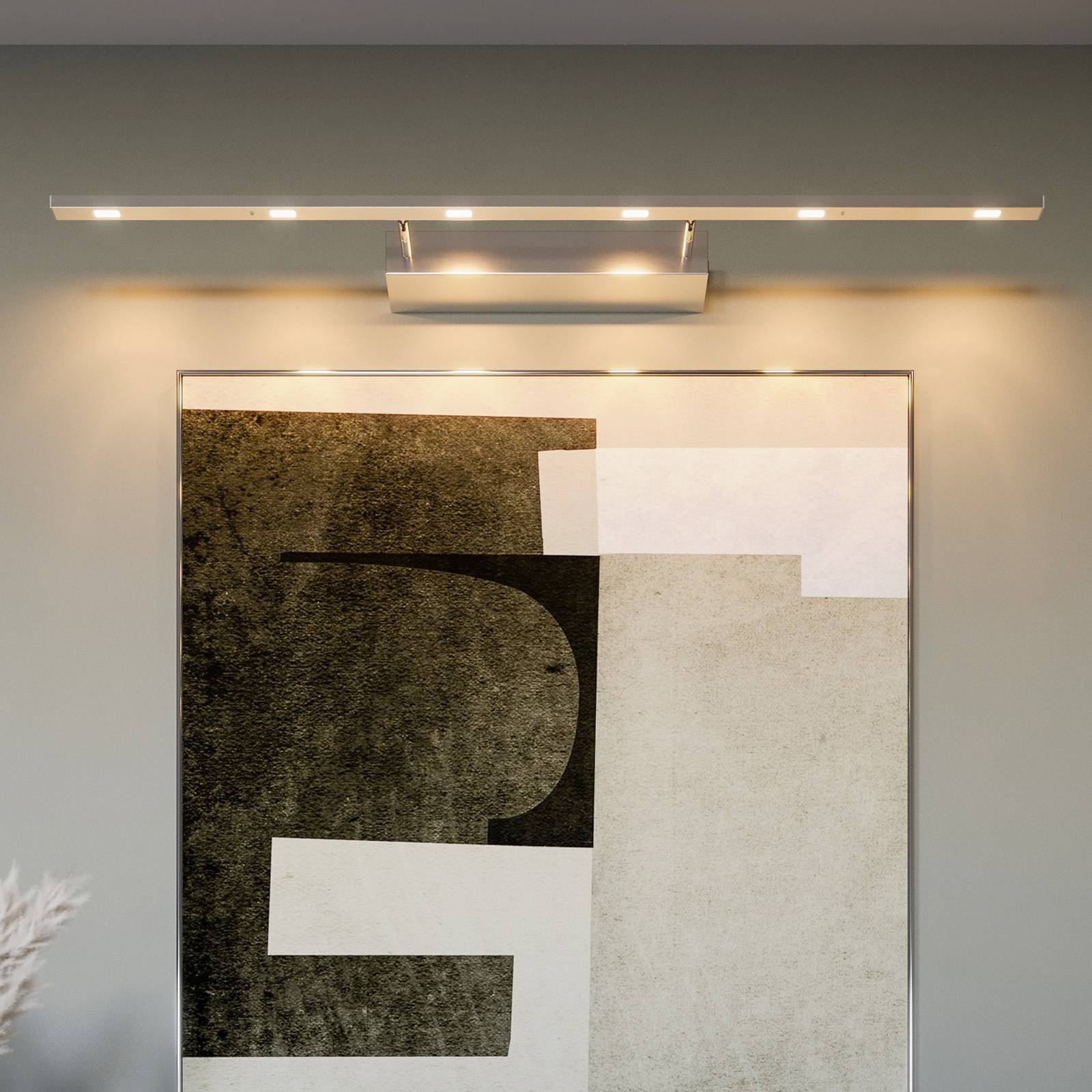 Quitani LED-tavelbelysning Tolu nickel bredd 120 cm