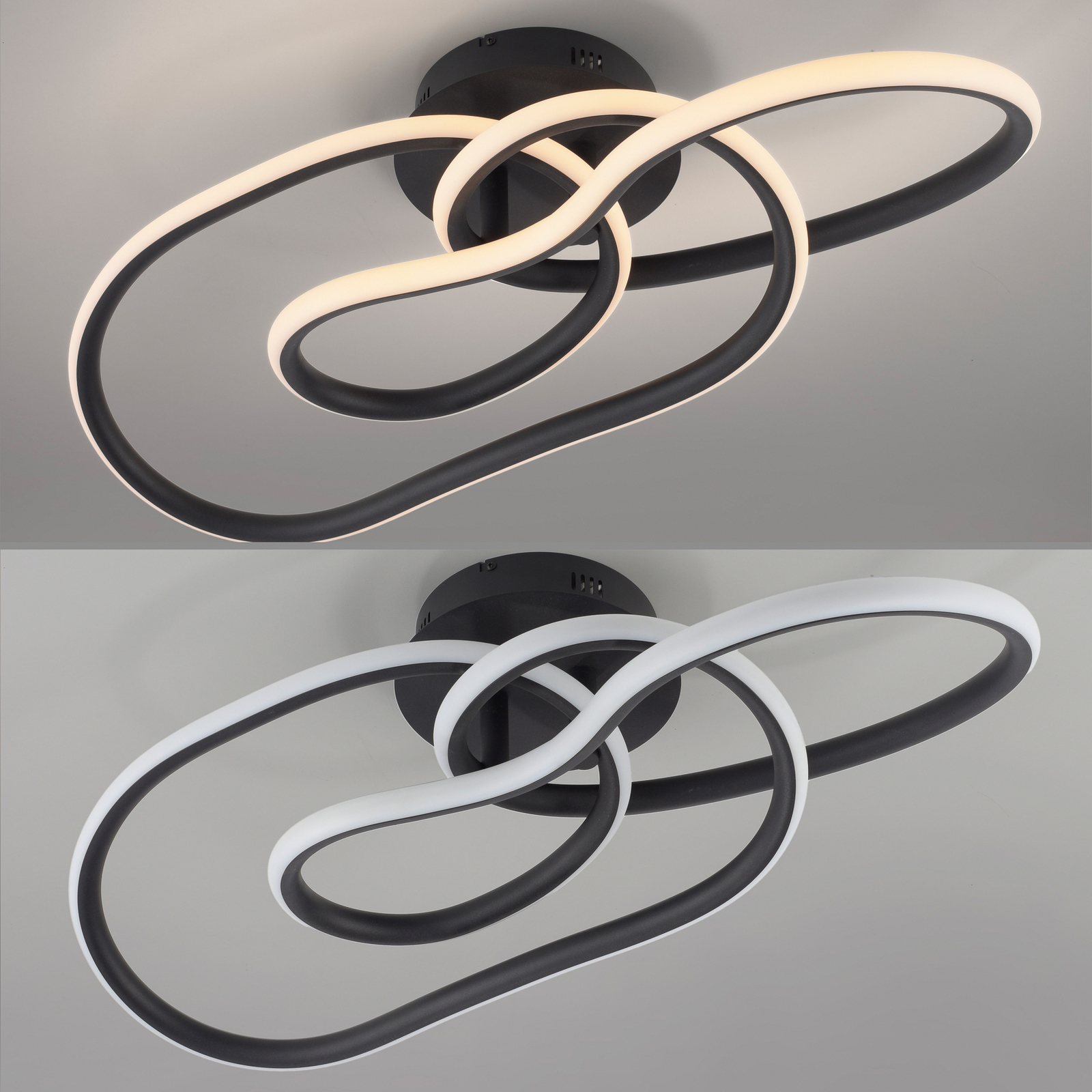 LED lubų šviestuvas „TWIST“, juodos spalvos, ilgis 90 cm, metalinis, su LED lubų šviestuvas „TWIST“, juodos spalvos, ilgis 90 cm, metalinis, su