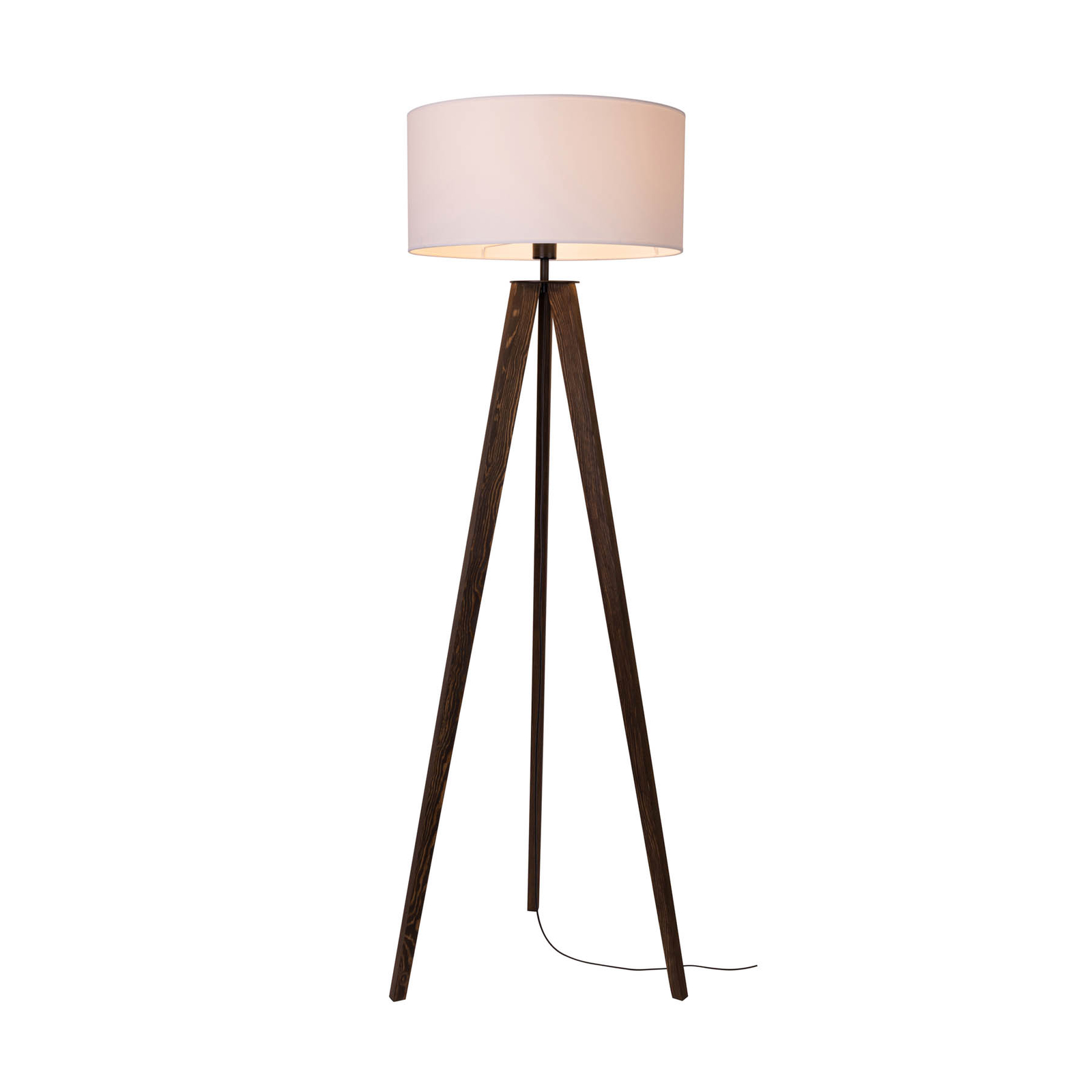 Maira floor lamp, tripod, walnut, white