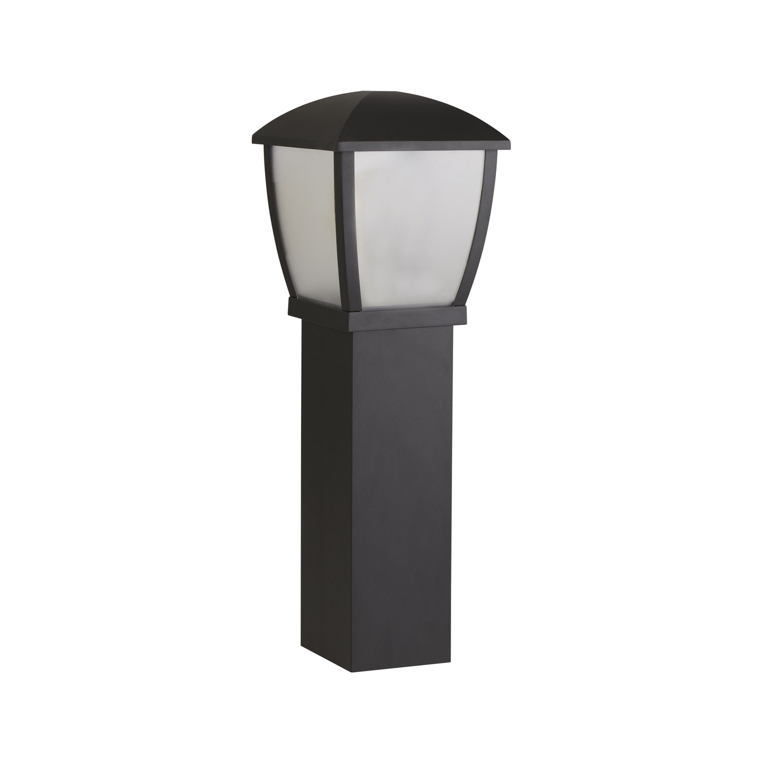 Borne lumineuse Seattle, IP44, noir, hauteur 73 cm, métal
