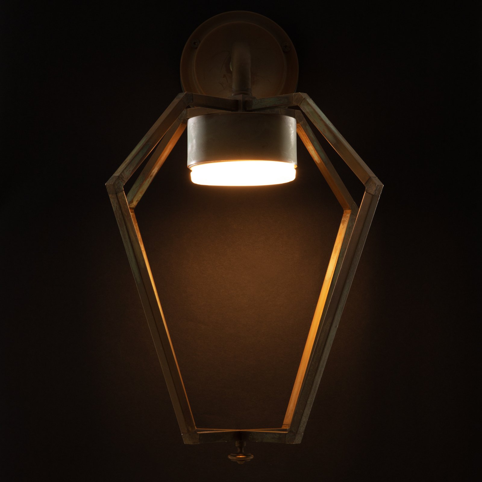 LED külső fali világítás Gemstone, sárgaréz/opál