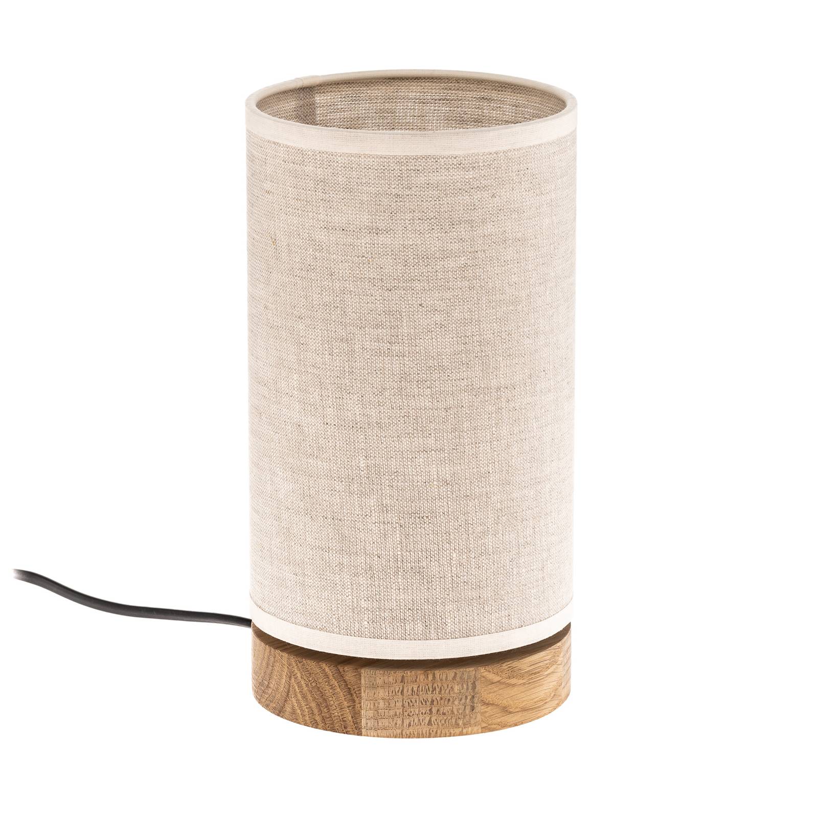 Lampe à poser Canvas chêne ronde crème