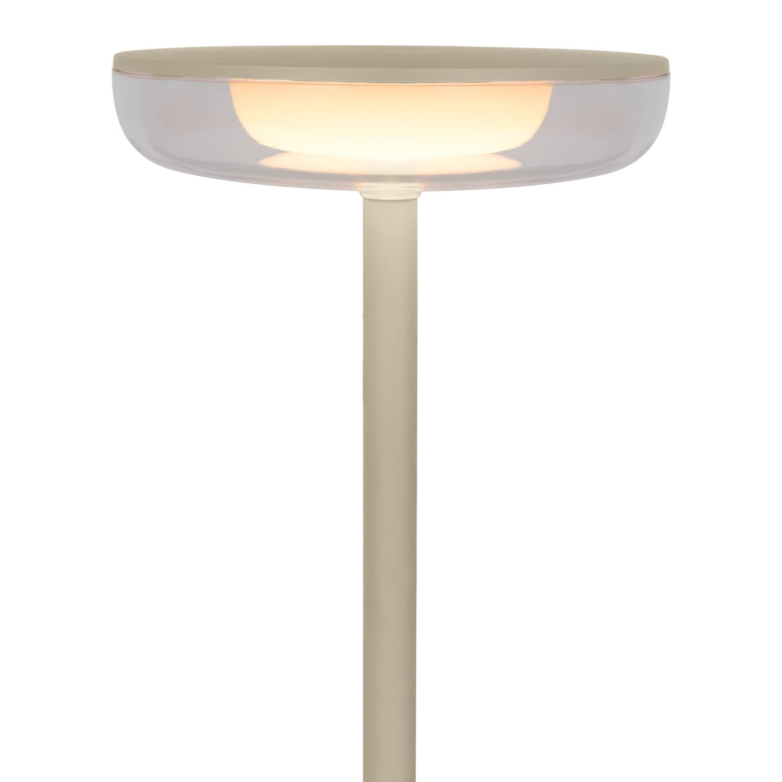 LED-terrasselampe Pasi beige høyde 26 cm metall touch