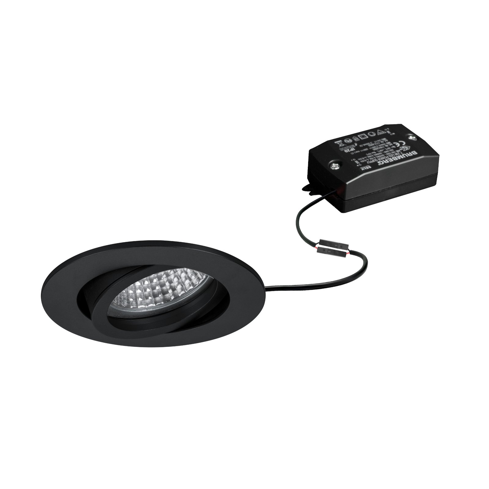 BRUMBERG LED inbouwspot Tirrel-R, aan/uit, mat zwart