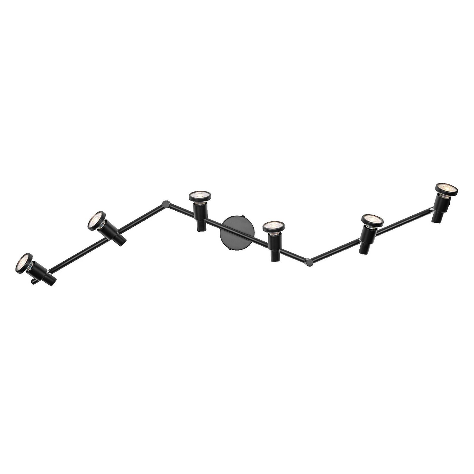 OSRAM Deckenstrahler, schwarz 6-flg. Metall GU10-LED 927 dim