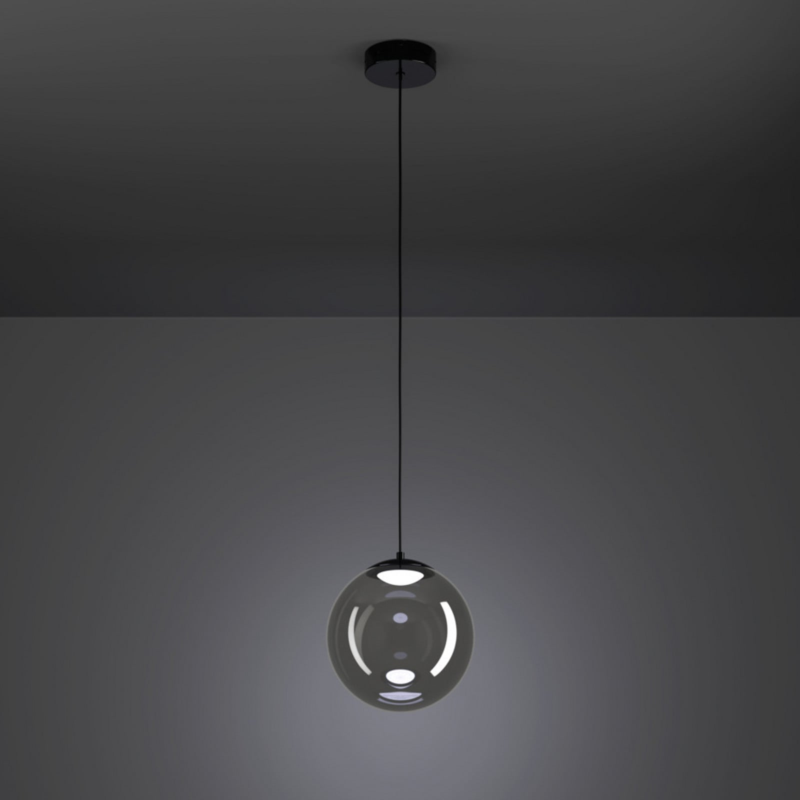 Stars of Light ANORIAS LED viseća lampa, crna, Ø 25 cm, CCT - Dnevni boravak/blagovaonica - crno-prozirno, nikl-nero - Staklo
